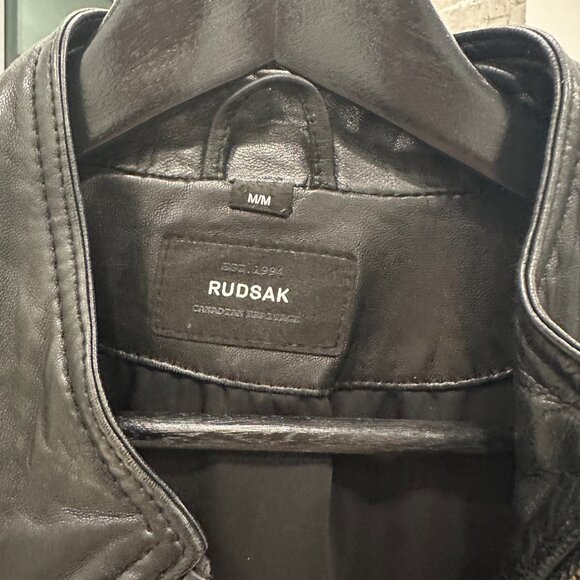 Rudsak Black Leather Moto Jacket – Men’s M – Premium Genuine Leather - Picture 6 of 7